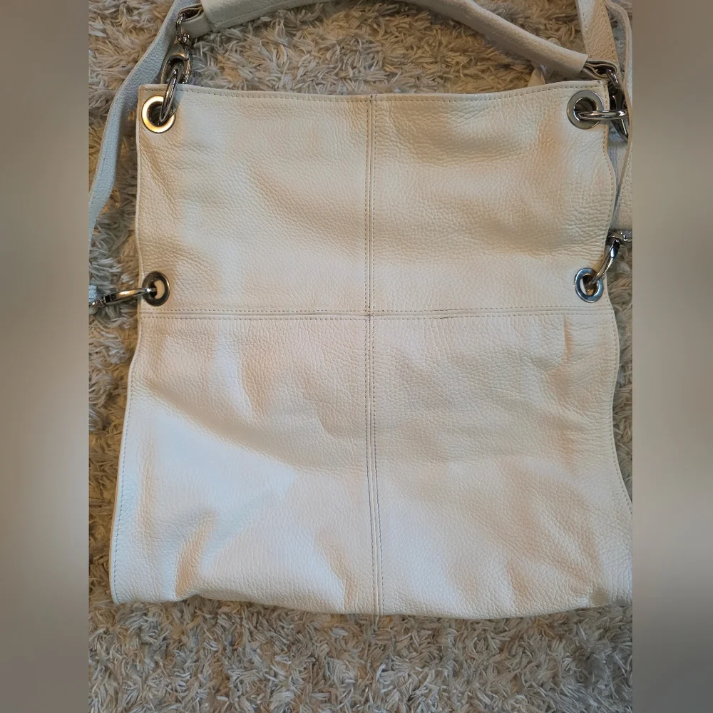 Valentina White Pebbled Leather Bag